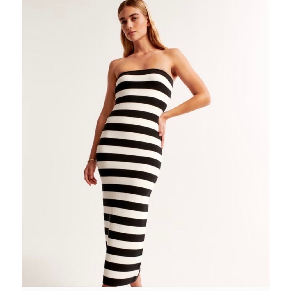 Abercrombie & Fitch Women's Strapless Midi Sweater Dress size Med Petite $85